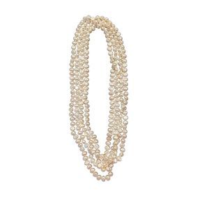 Vintage Natural Fresh Water Pearl Necklace ~ 49"